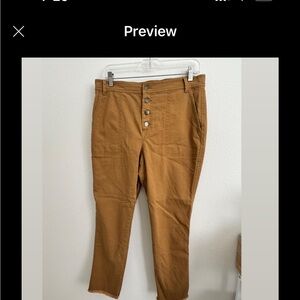 LOFT Tan Chinos Classic Straight-Leg Cotton Blend